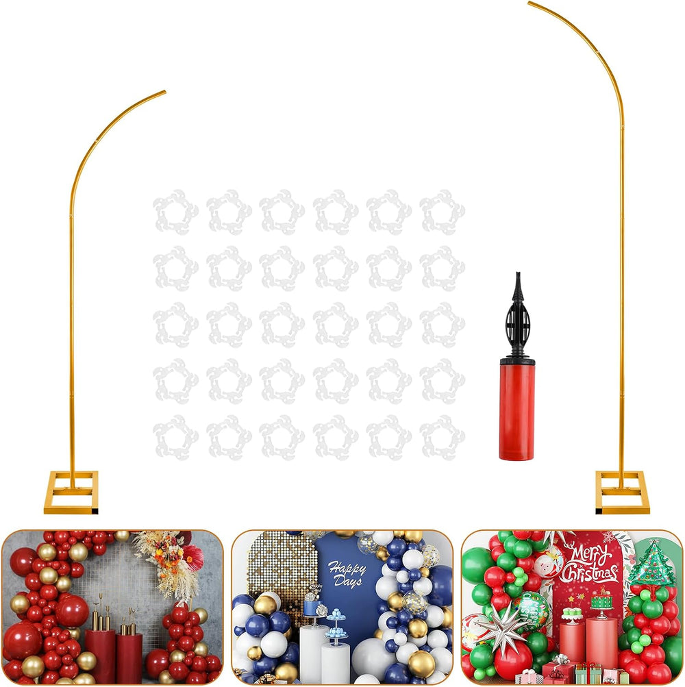 7.2ft and 5.9ft Half Balloon Arch Stand Kit with Heavy Duty Base, Comes with ...