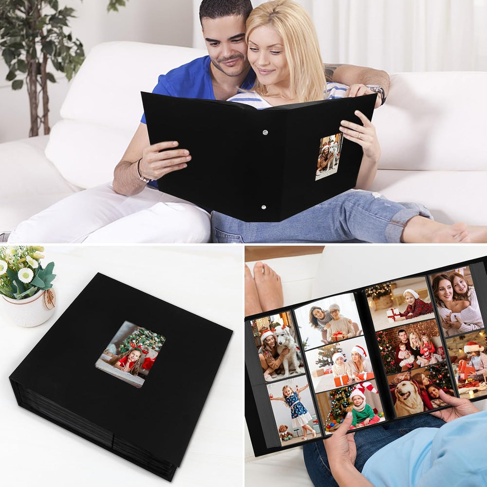 Aevdor Large Capacity 4x6 Photo Album, 1000 Photos, Linen Cover, Black