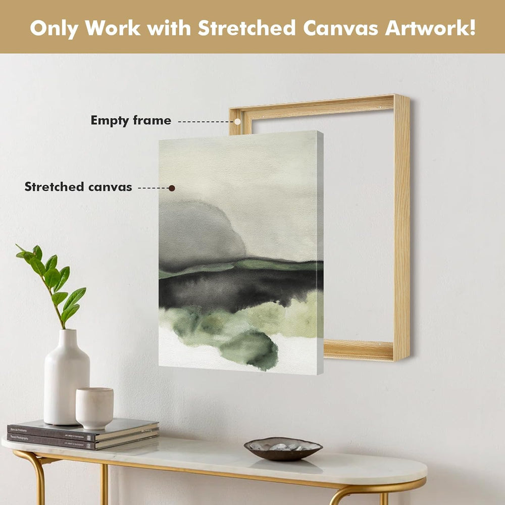 Floating Frame for 12x16 Canvas Painting,1.5" Deep,Natural Woodgrain