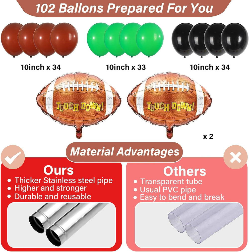 2 Sets Football Balloon Column Stand Kit Adjustable Football Balloon Decor