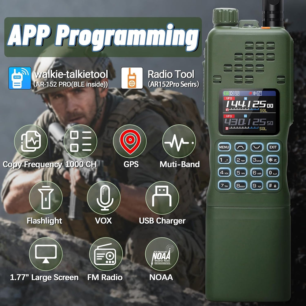 BAOFENG Radio AR-152 PRO Ham Radio Handheld 10W Rechargeable Walkie Talkies L...