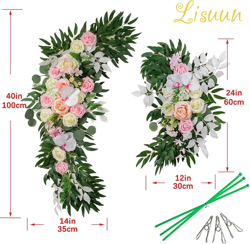 Artificial Wedding Arch Flowers, 2 Large Floral Swags