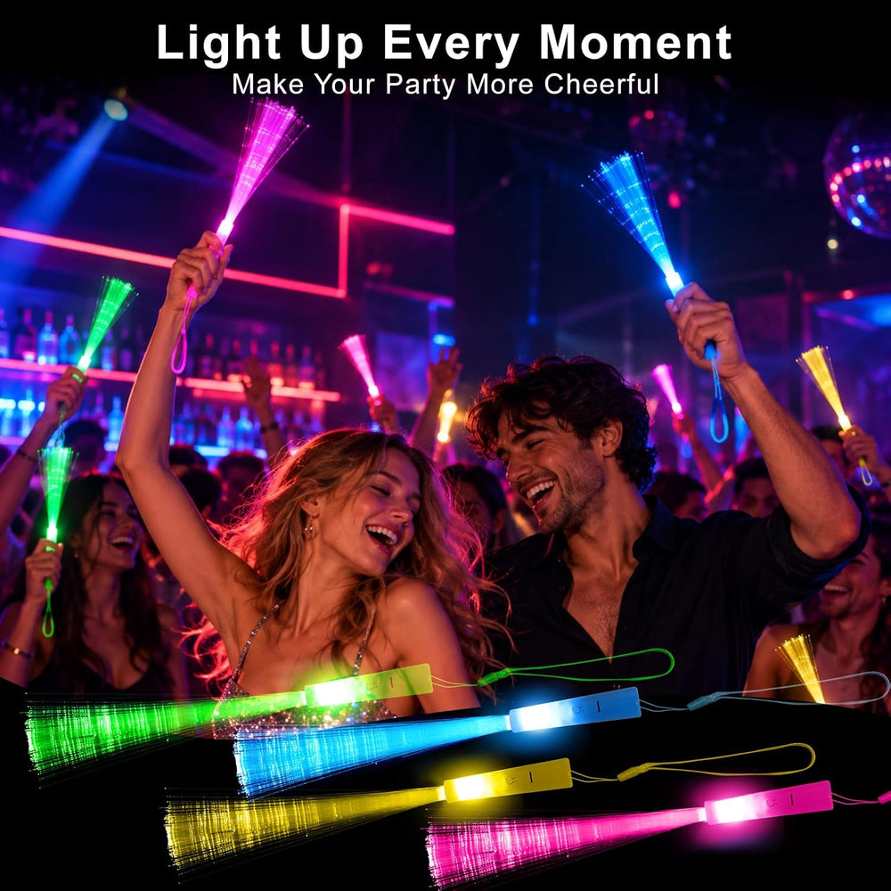 80 Pack Glow Sticks LED, Fiber Optic Light Wands for Concerts and Events