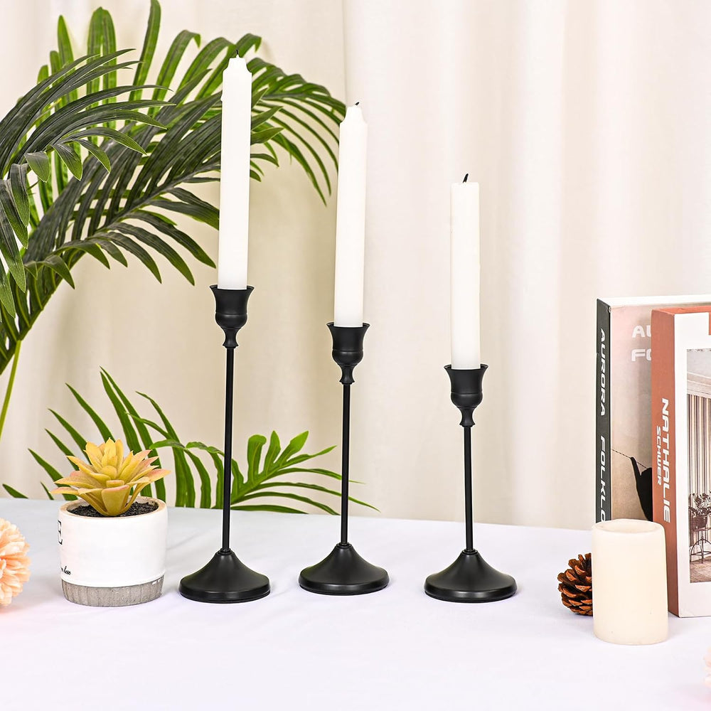 Matte Black Candlestick Holders 12 PCS,Metal Taper Candle Holder