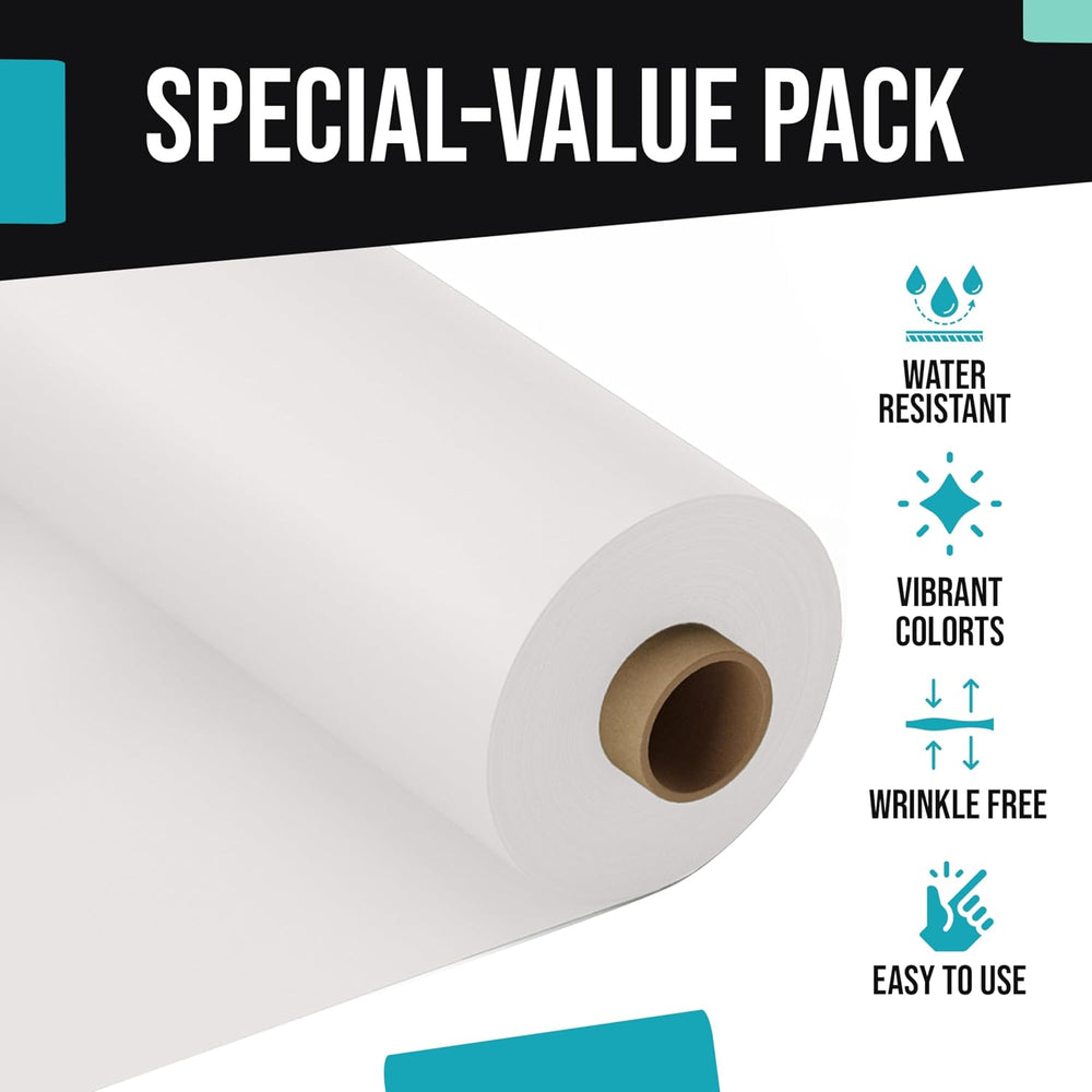 Exquisite Basic White Plastic Table Cover Roll 40" x 300'