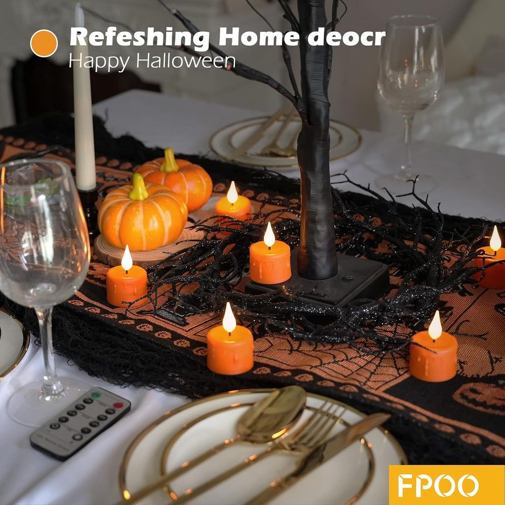 Halloween Candles Flameless Fake tealight Candle,12 Packs LED Tea Lights Rech...