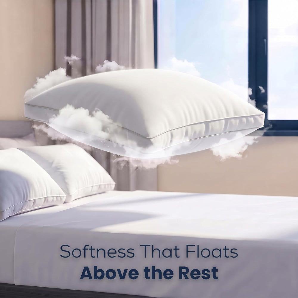 Utopia Bedding Gusset Bed Pillow, Hotel Pillows King Size Set of 2, White