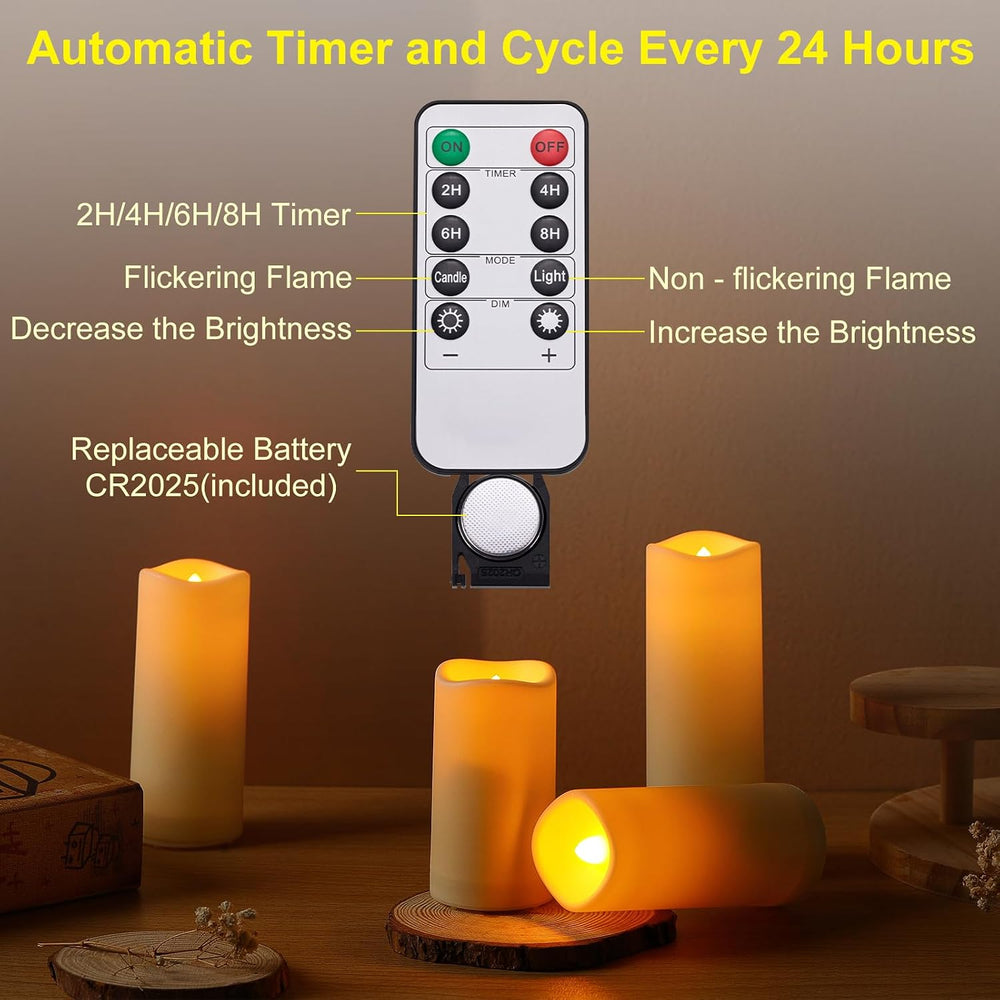 24Pack Flickering Flameless LED Candles with Remote Control,Waterproof Batter...