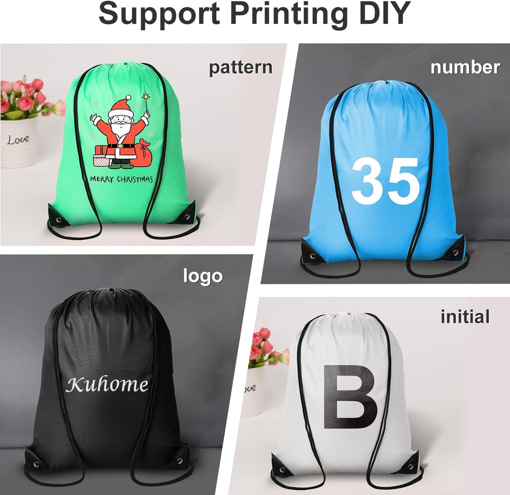 Kuhome 120Pcs Drawstring Backpacks Bulk String Bag Cinch Sack Pack Storage Kn...