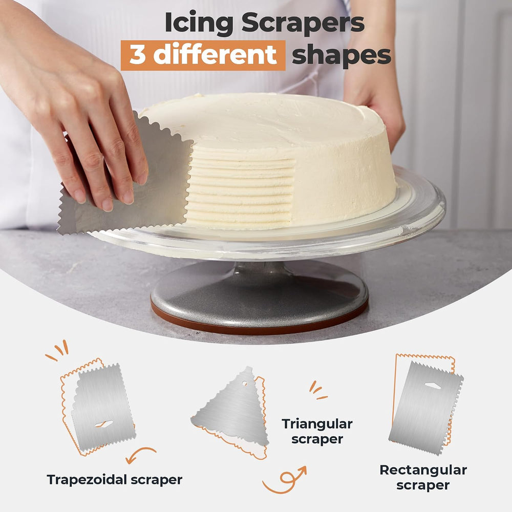 Kootek 12" Aluminum Cake Turntable Set, Rotating Cake Stand for Decorating