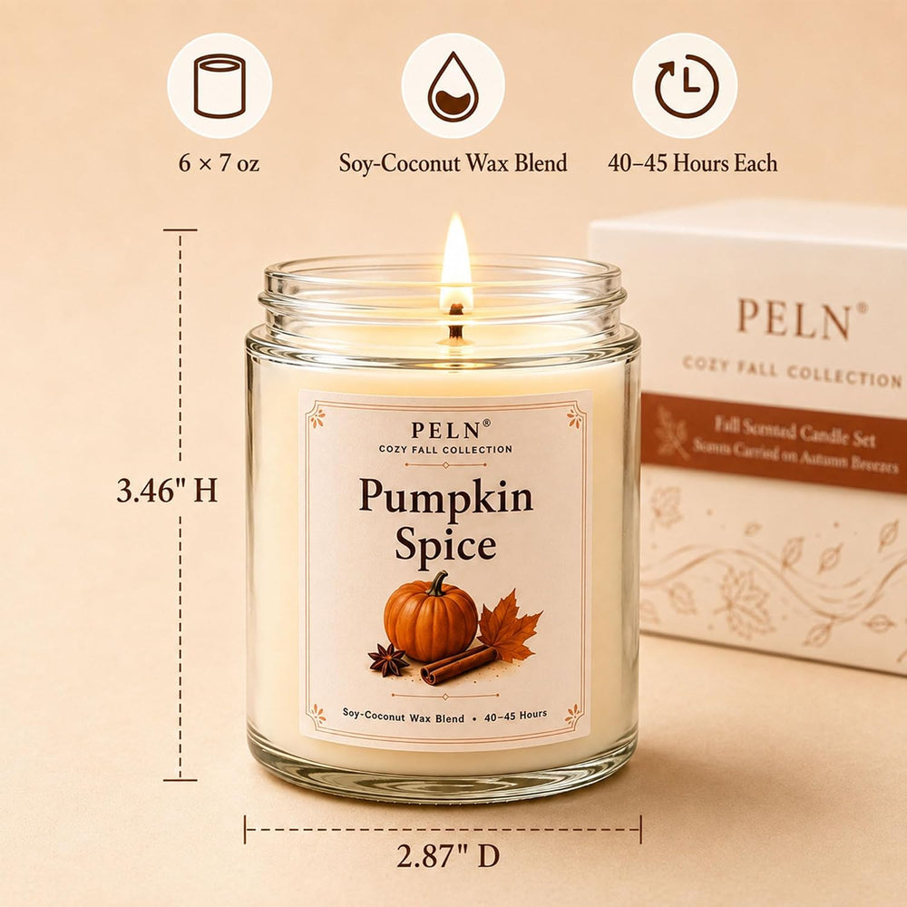 Fall Candles, 6 Pack Fall Scented Candles for Home, Autumn Gift Set