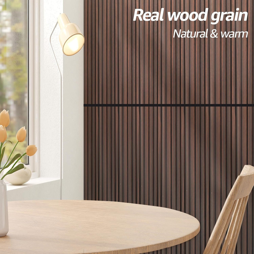 Art3d 48 x 6 in WPC Wood Slat Wall Panels, 3D Wall Accents, 16-Pack, Walnut