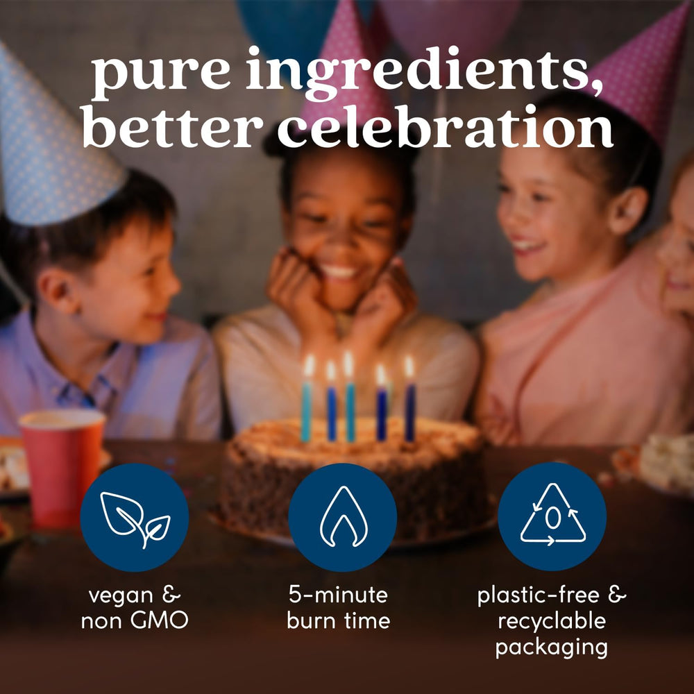 GoodLight Birthday Candles Paraffin-Free 12-Pack Blue 144 Count