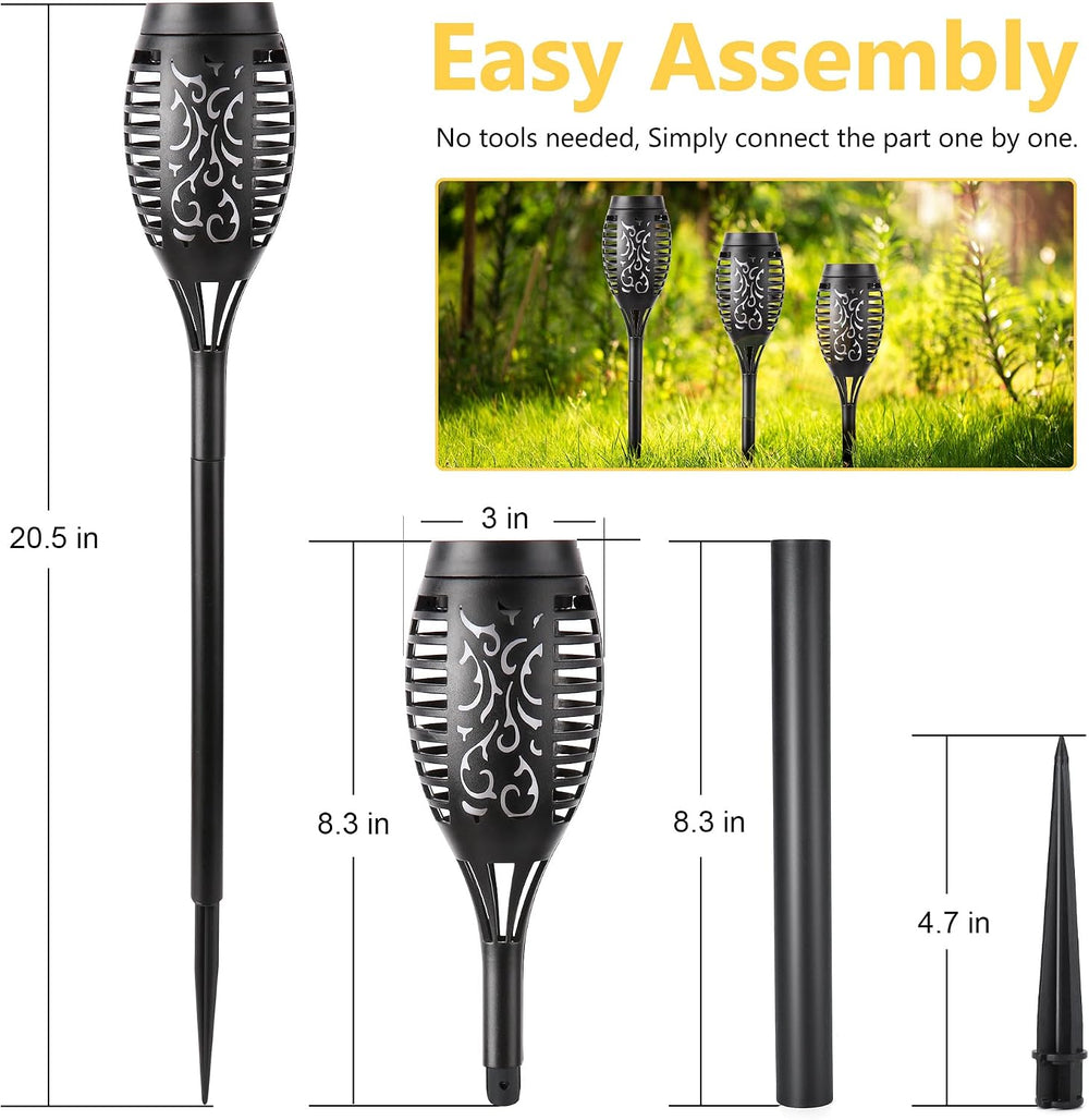 Toodour Solar Torch Flame Lights, 12 Pack Solar Halloween Lights Outdoor