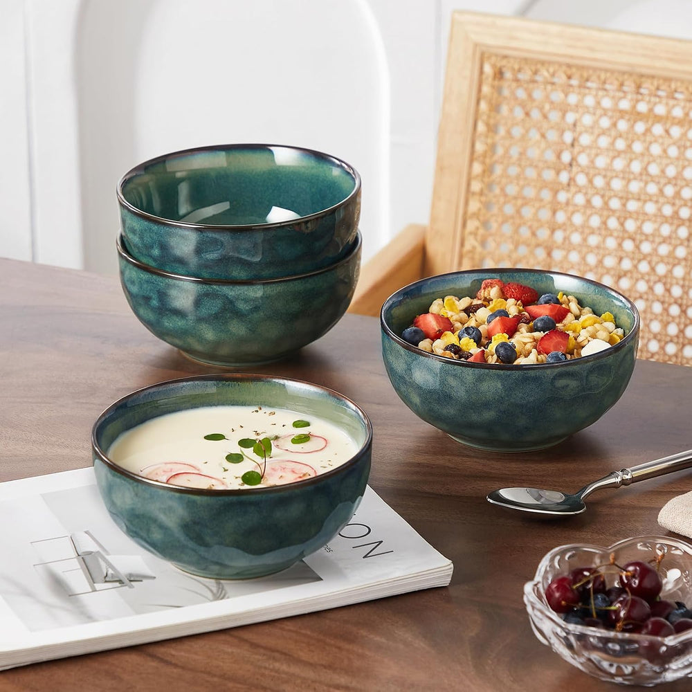 vancasso Starry 24oz Bowls for Soup, Ceramic Green bowls Set of 4
