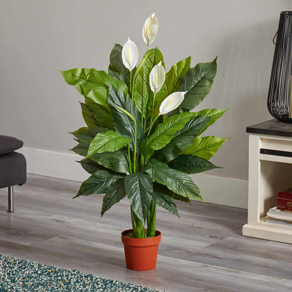 Nearly Natural 42 in Artificial Spathiphyllum Peace Lily Real Touch Plant