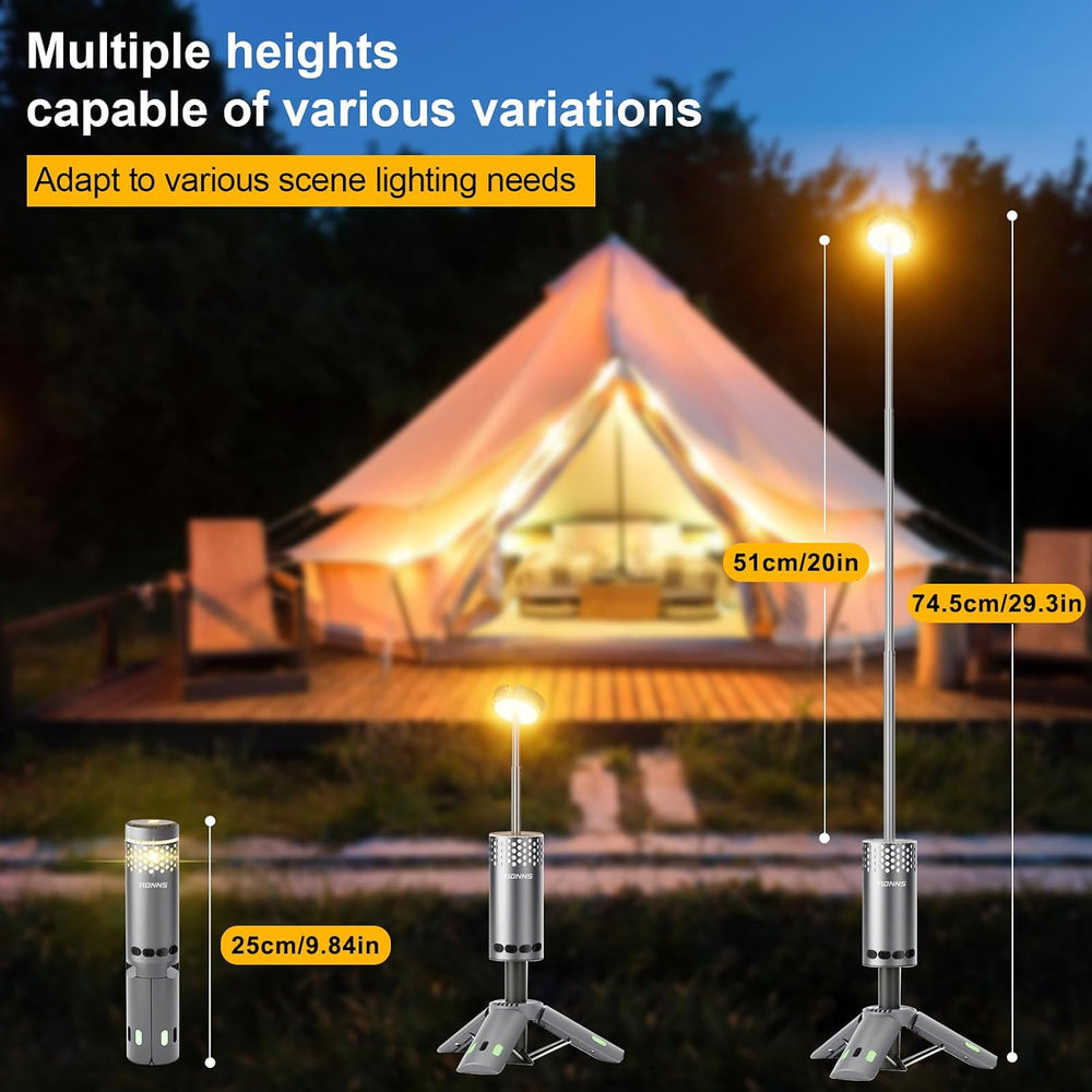 Rechargeable Camping Lights with Stand, Slate Gray