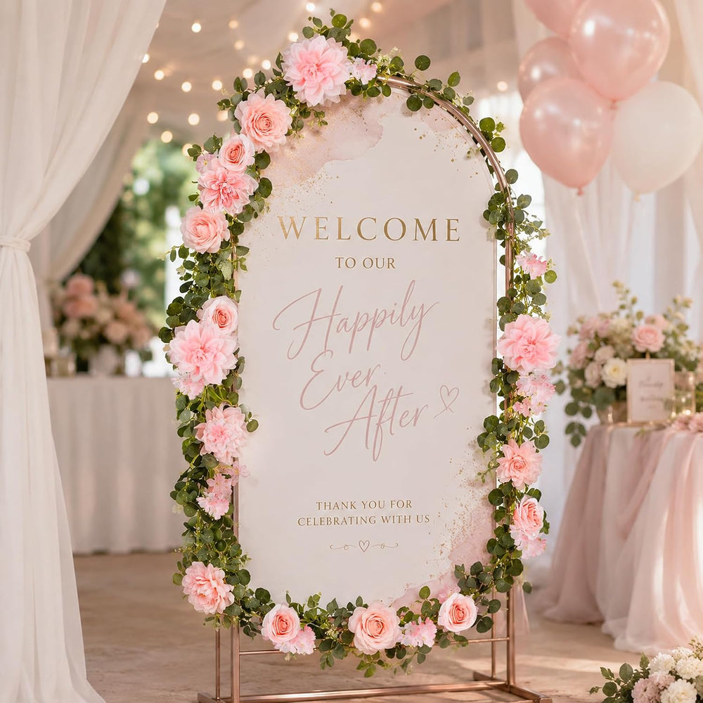 Findosom Total 12.4Ft Artificial Flowers Garlands for Decoration, Pink