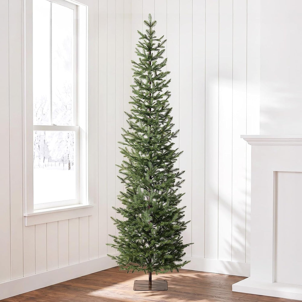 VeriNatural Unlit Pencil Slim Christmas Tree 7ft Artificial Xmas Tree