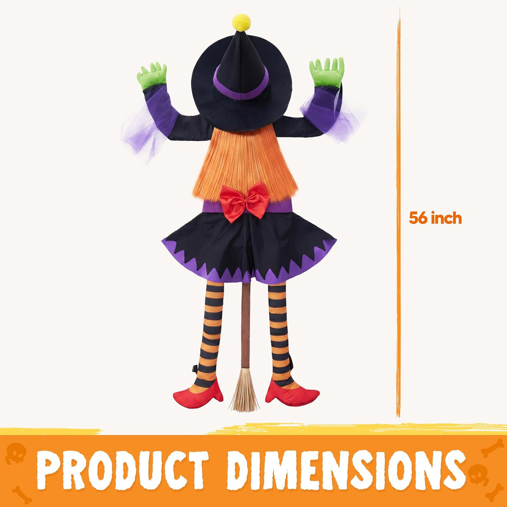 JOYIN 56'' Crashing Witch Halloween Tree Decorations Outdoor, Flying ...