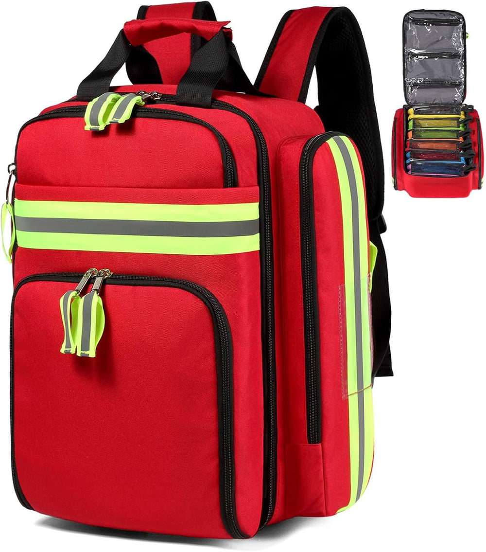 Gatycallaty First Aid Backpack - Medical Evacuation Bag - Red Emergency Lifeg...