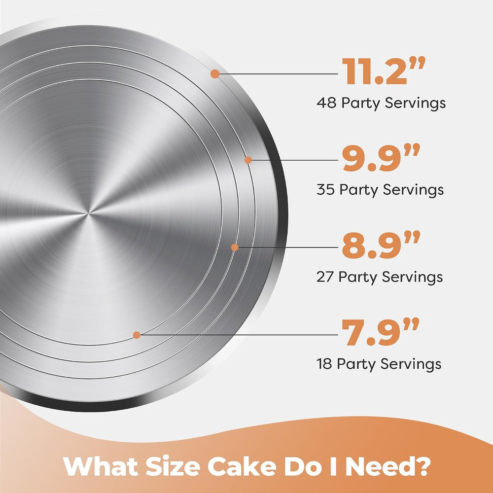 Kootek 12" Silver Aluminum Alloy Cake Turntable, Cake Stand for Decorating