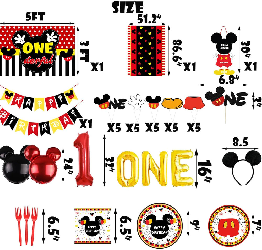 215 Pcs Red 1st Birthday Party Decorations, Boys Onederful Balloons Arch Garl...