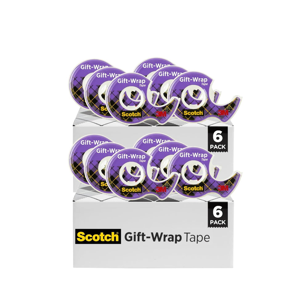 Scotch Gift-Wrap Tape with Dispensers, Clear Satin Finish, Invisible on Most ...