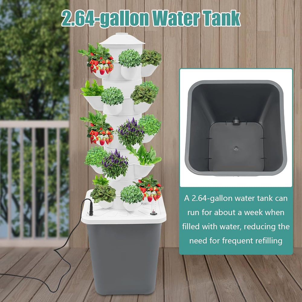 25-Plant Vertical Tower Garden System - Indoor Hydroponic Growing Kit