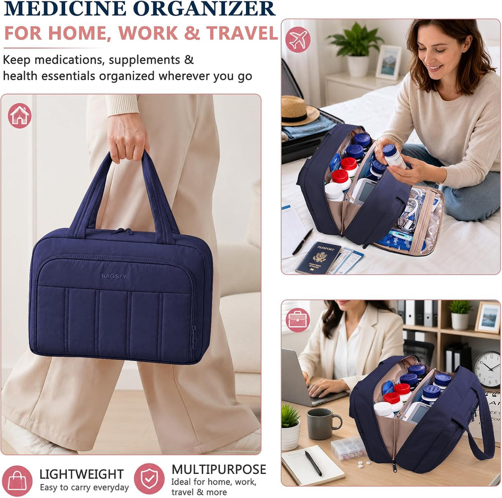 BAGSFY Medicine Kit for Dorm, Travel Medicine Bag with 2 Compartments