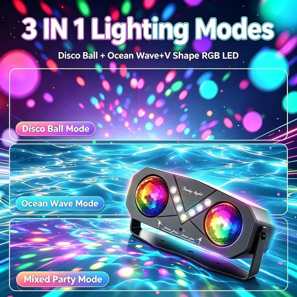 Updated Disco Ball Party Light with V-Shaped LED Beads
