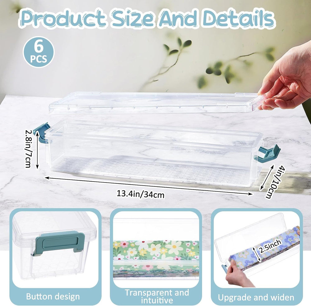 Tioncy 6 Pcs 13 x 4 x 3 in Fabric Strip Case, Blue