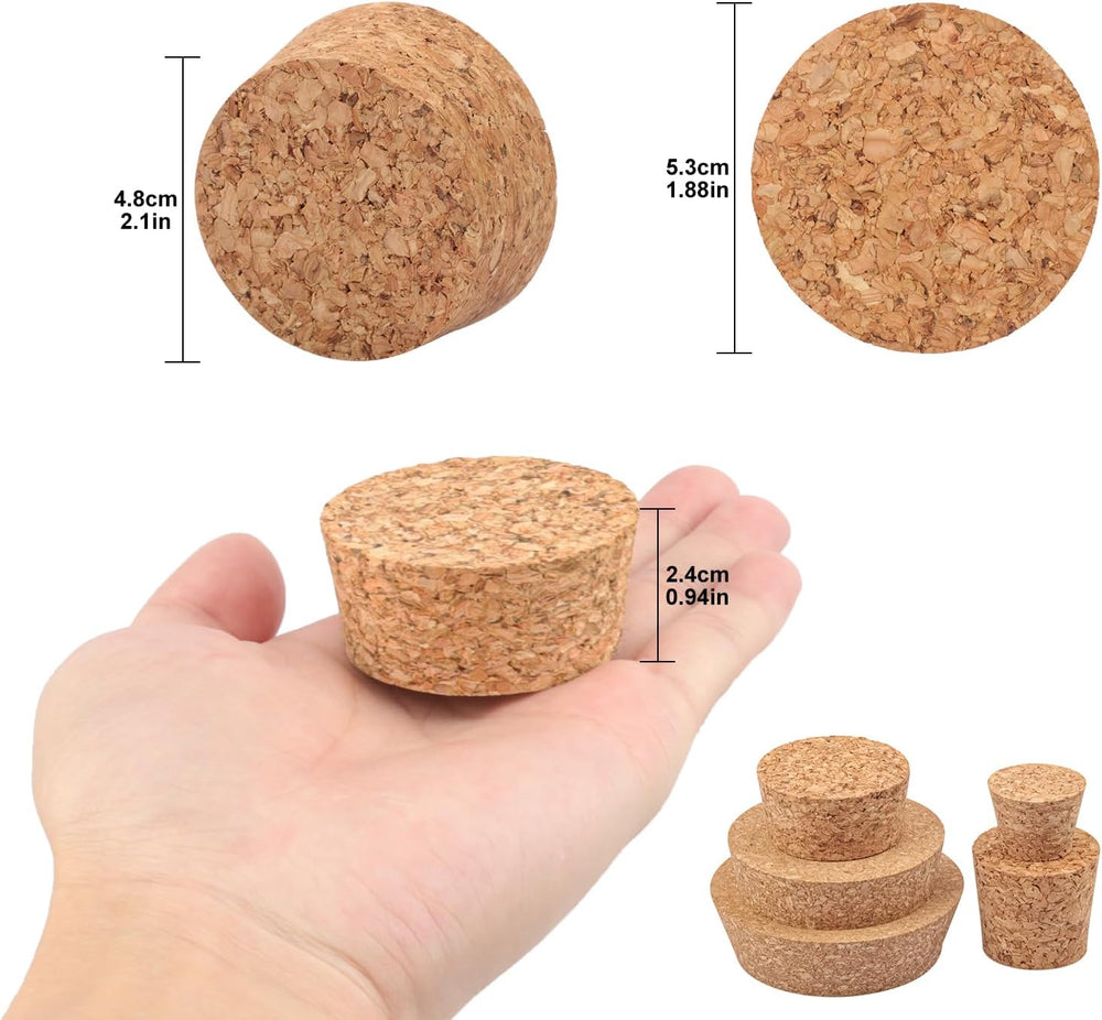 40 Pack 2.1 Inch Wine Bottle Cork Stoppers, Jar Stoppers, Cork Plugs for Bott...