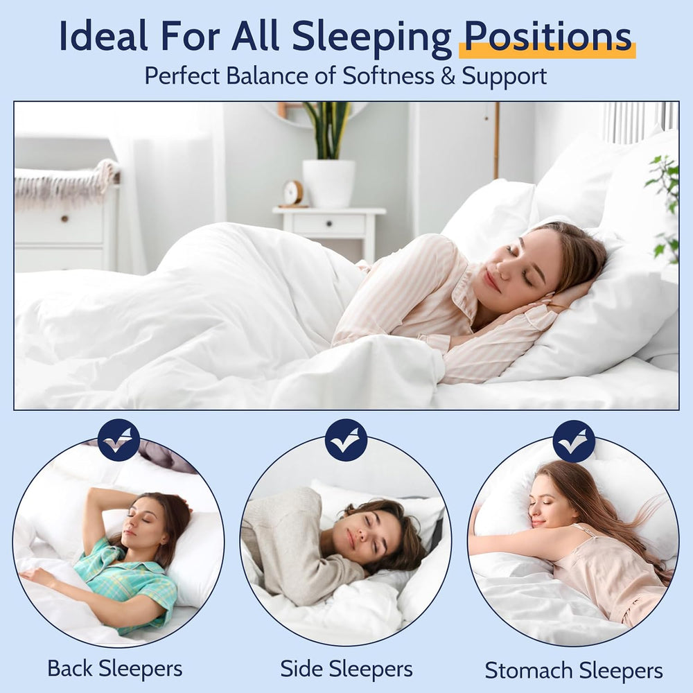 ROUMEA Pillows Queen Size Set of 2, Gusseted Bed Pillows for Sleeping 2 Pack,...