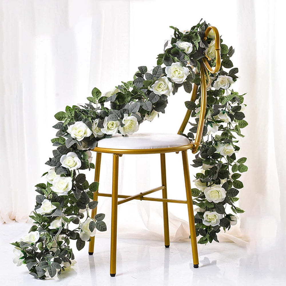 Flower Garland Rose Vine 4Pcs 28FT Artificial Floral Garland with Green Leave...