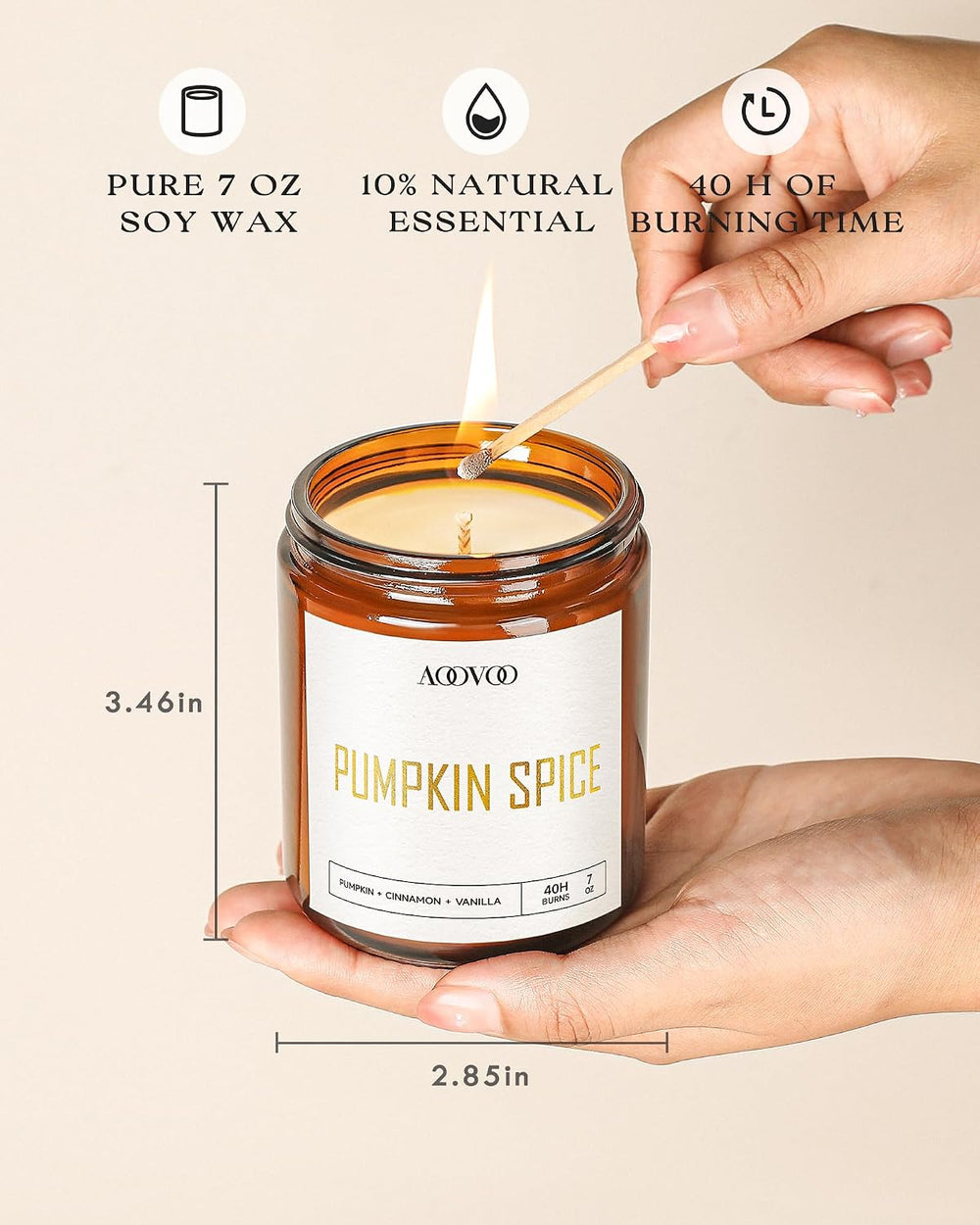 AOOVOO Fall Candles - 4 PC Scented Candle, 28 oz Soy Candles, Soy Candle for ...
