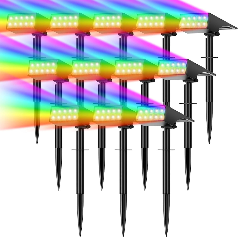 Solar Spot Lights Outdoor Color Changing 12 Pack Halloween Spotlight