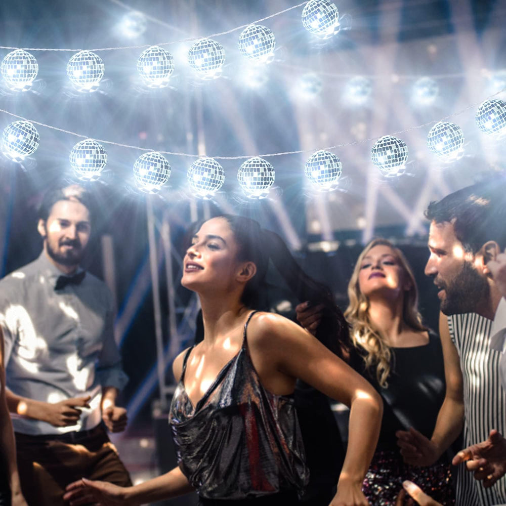 50 LED 16.4Ft Disco Ball String Light - Battery Powered and USB Plug, Disco B...