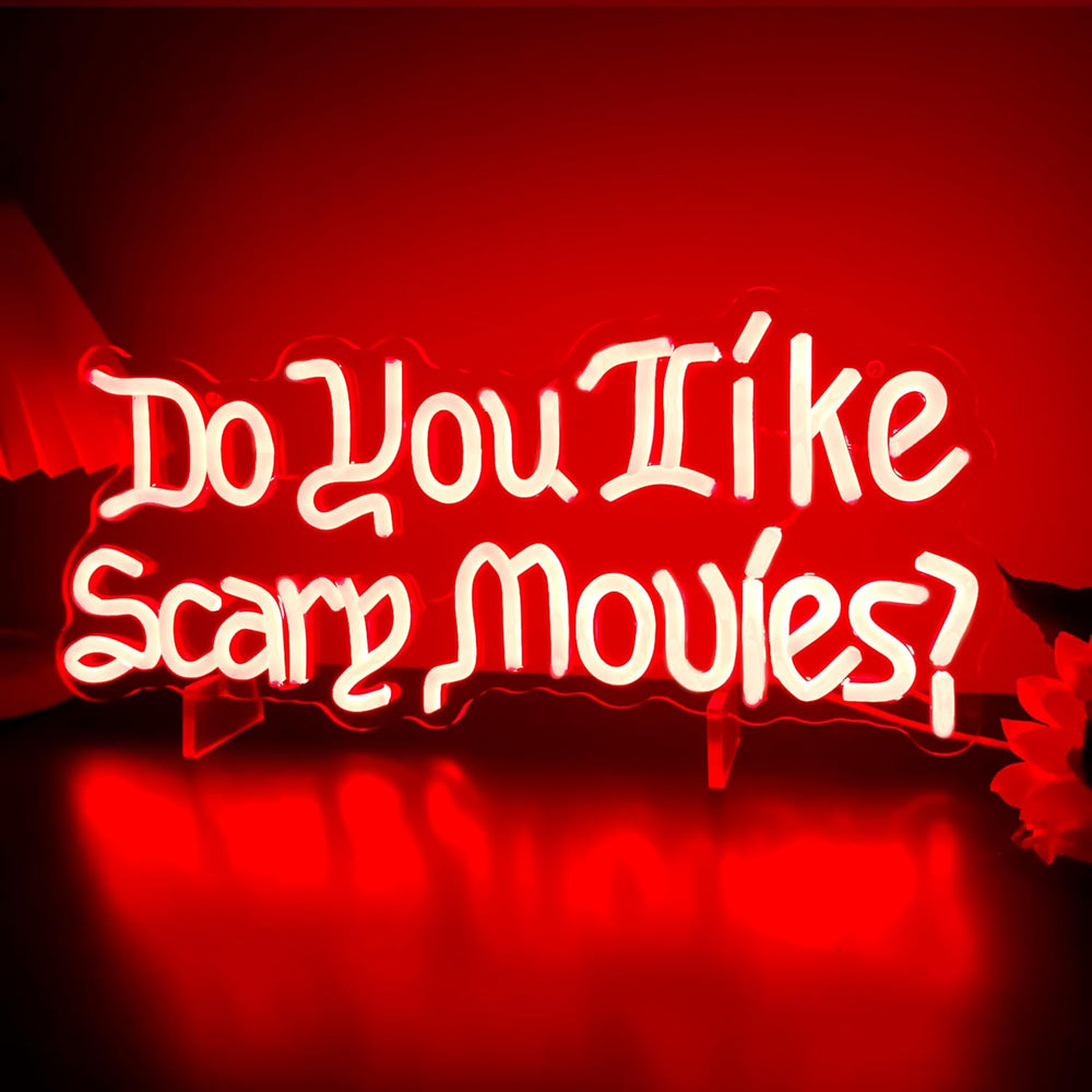 Do You Like Scary Movies Neon Sign LED Neon Light Red 17"x5.98"