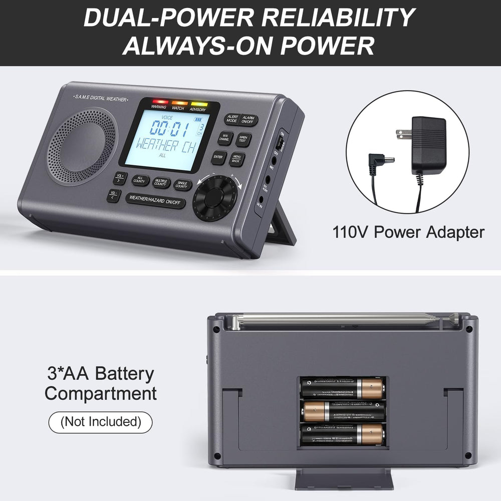 RunningSnail NOAA Weather Radio with 80+Emergency Alerts, 23 S.A.M.E Localize...