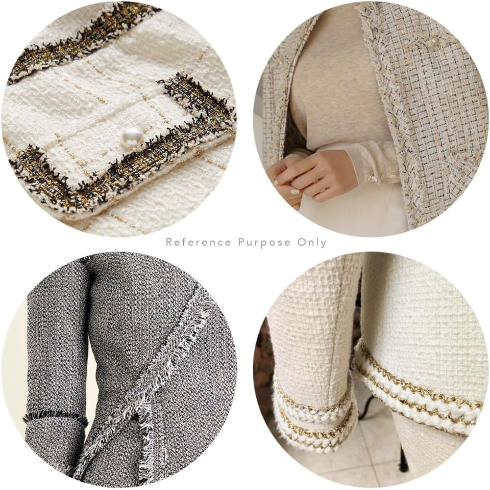 CRAFTMEMORE Luxury Tweed Lace Trim Ribbon Fabric Trimmings Embroidered Appliq...