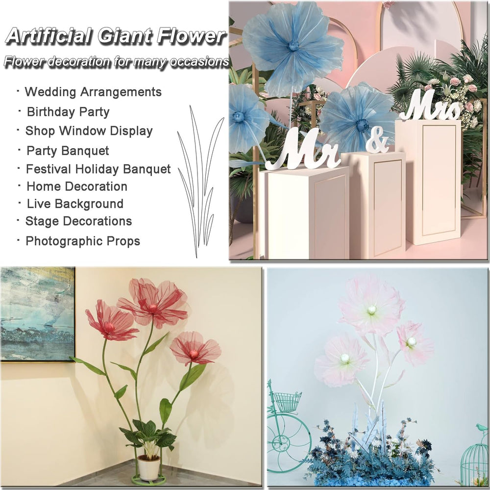 Giant Flowers for Decoration, 5.6 Ft Tall Artificial Silk Flower