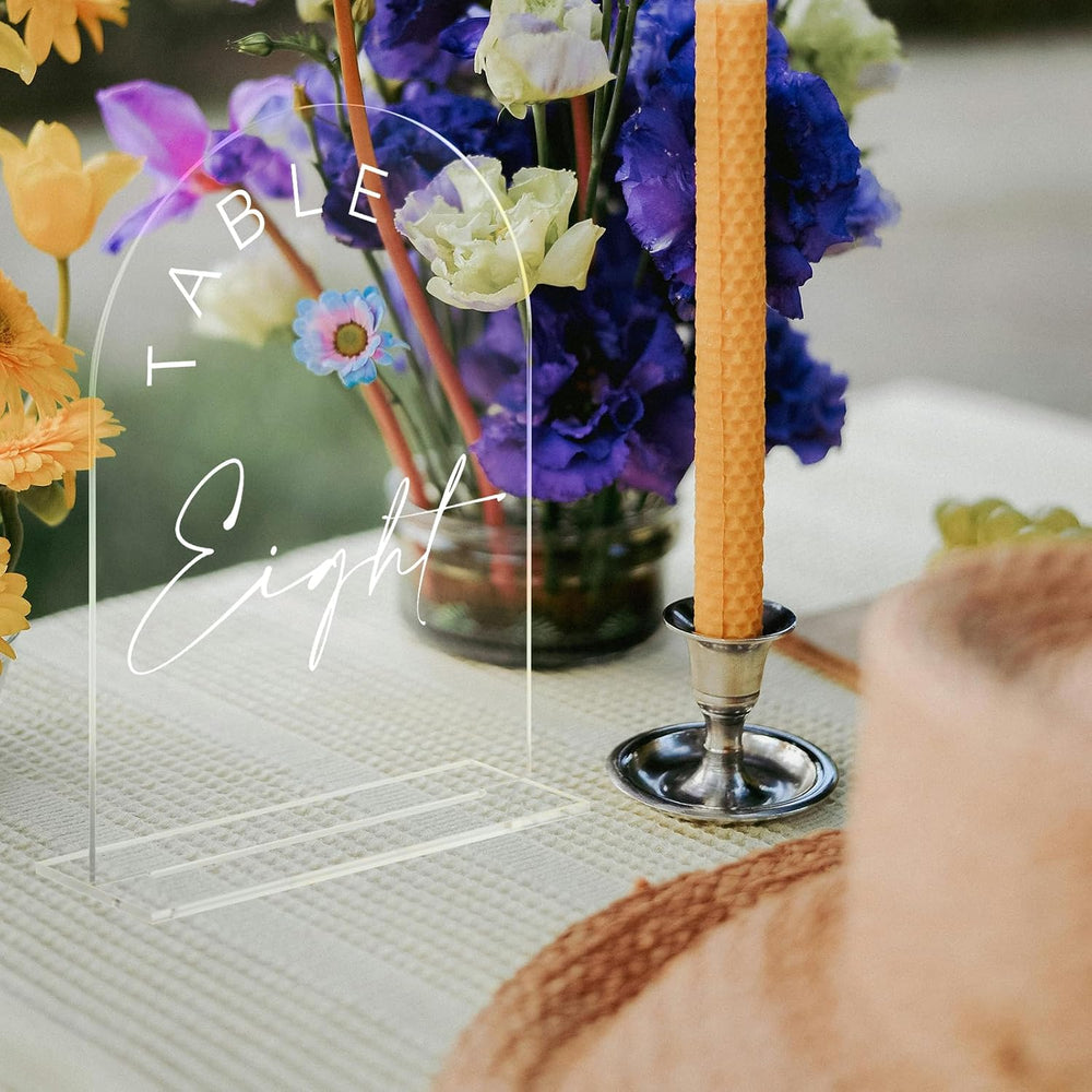 Acrylic Arch Table Numbers with Stands, 5x7 Inch Acrylic Arch Sign Table Numb...