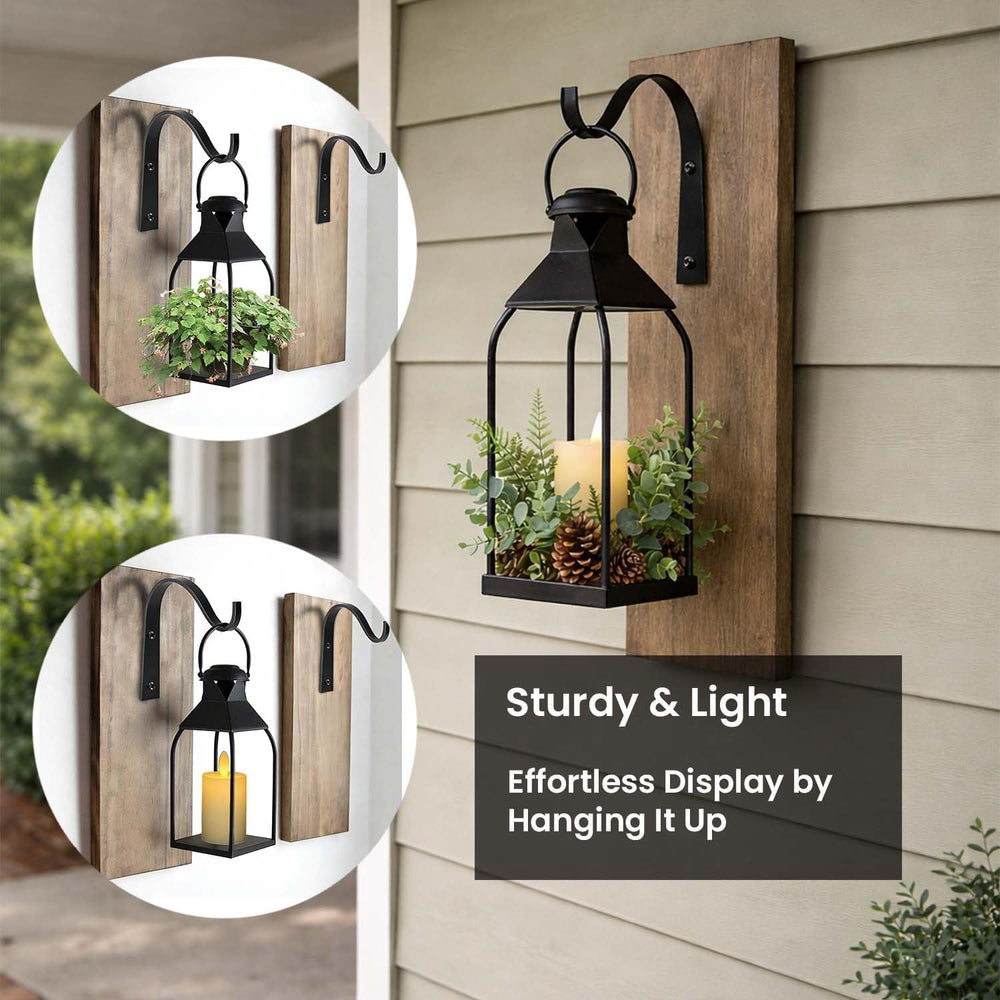 Decorative Metal Lanterns Indoor Outdoor, Set of 3 Outdoor Candle Holder