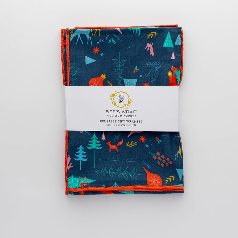 Bee's Wrap Reusable Organic Cotton Fabric Wrapping Paper, Eco Friendly Fu...