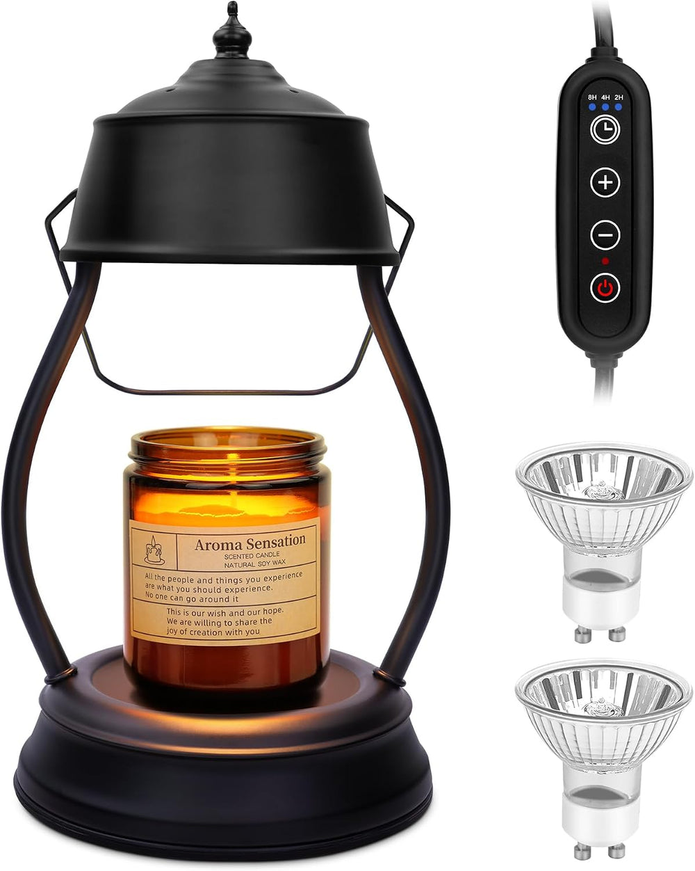 Candle Warmer Lamp with Timer, Farmhouse Rustic Lantern Design