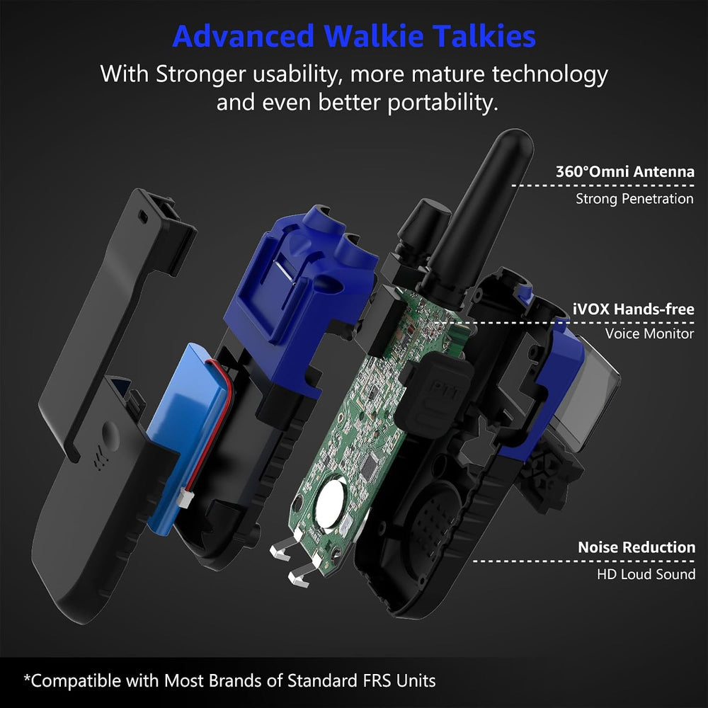 Topsung Walkie Talkies Long Range FRS VOX NOAA 1800mAh Li-Po HD Loud Sound (...