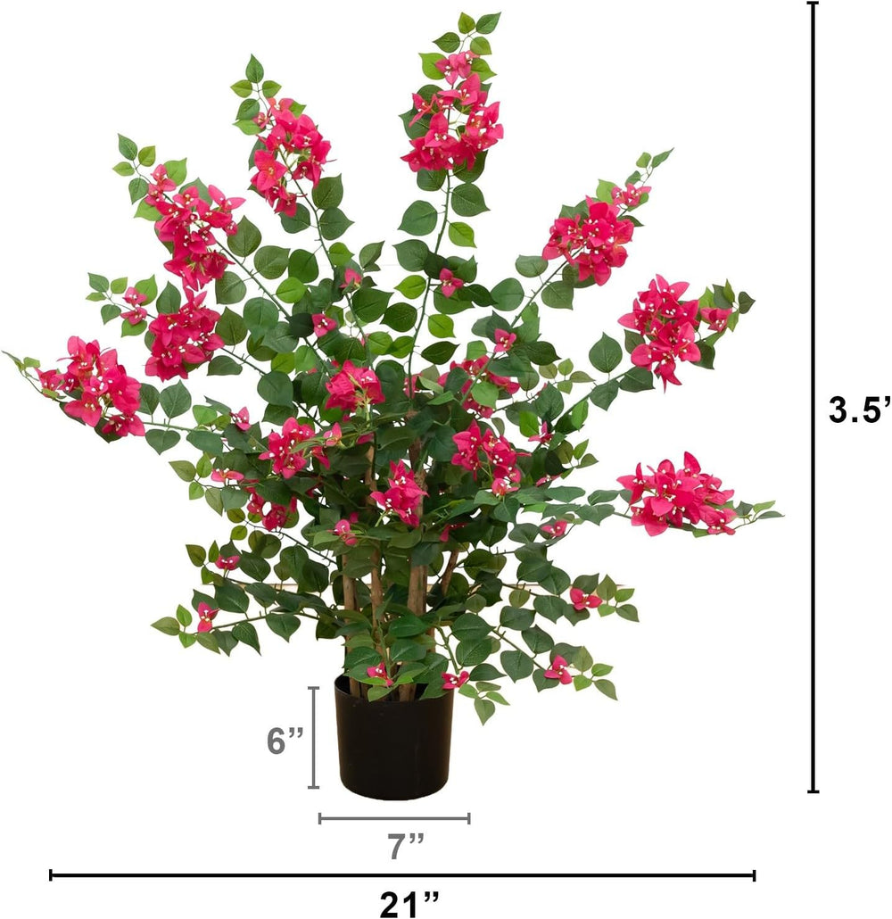 Nearly Natural 42 in Artificial Bougainvillea Tree with Pink Blooms