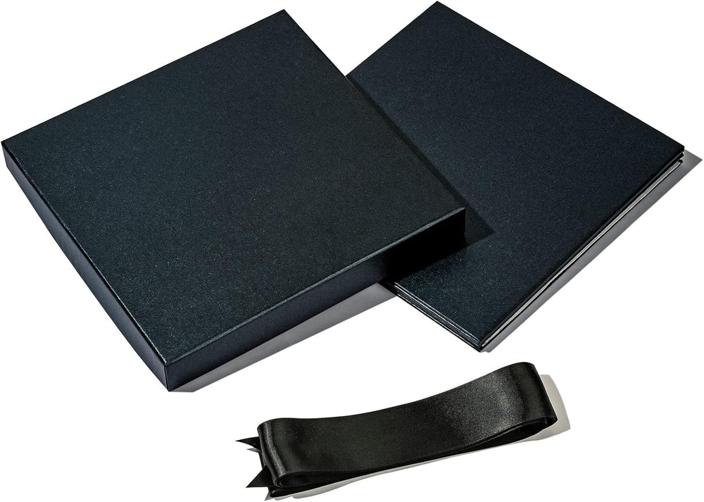 RUSPEPA Black Medium Gift Box with Lids, Ribbon and Tissue Paper, Collapsible...
