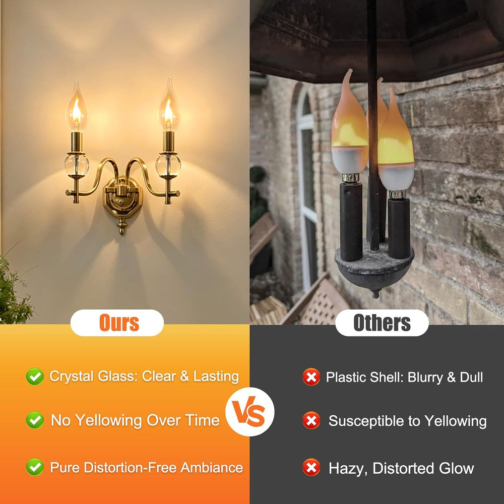 Flame Light Bulb E12 LED Realistic Flickering Fire Candelabra Decorations